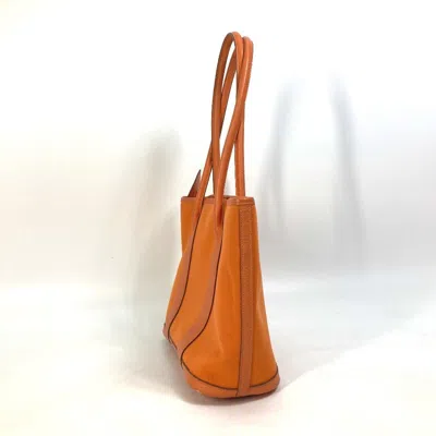 Pre-owned Hermes Orange Toile Officier Shoulder Bag Tote Bag ()