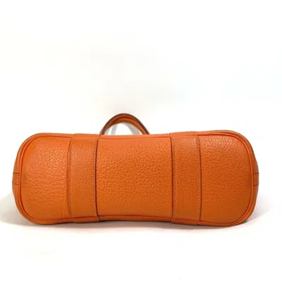 Pre-owned Hermes Orange Toile Officier Shoulder Bag Tote Bag ()