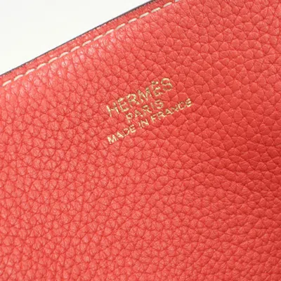 Pre-owned Hermes Pink Taurillon Clemence Leather Tote Bag ()