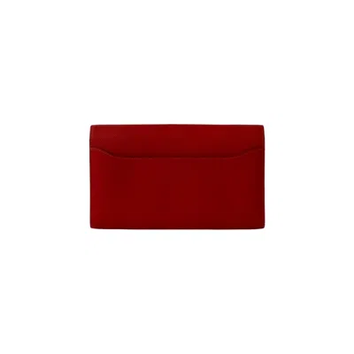 Pre-owned Hermes Red Color Epsom Leather Long Wallet (bi-fold) ()