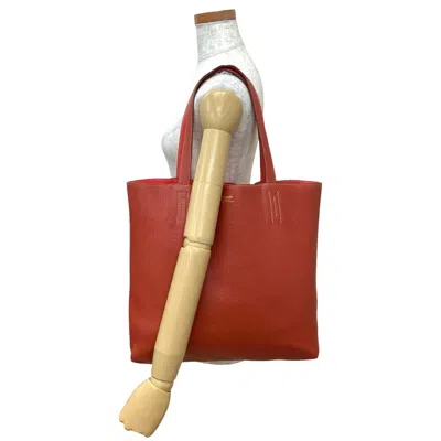 Pre-owned Hermes Red Color Taurillon Clemence Leather Handbag Tote Bag ()