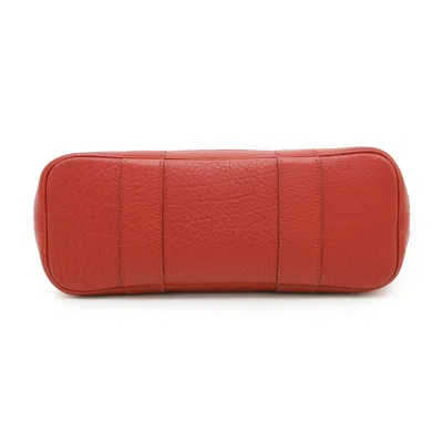 Pre-owned Hermes Red Color Toile Officier Buffalo Leather Tote Bag ()