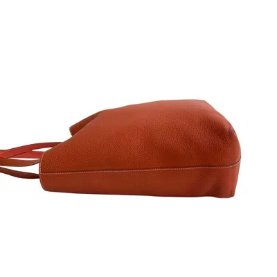 Pre-owned Hermes Red Color Taurillon Clemence Leather Handbag Tote Bag ()
