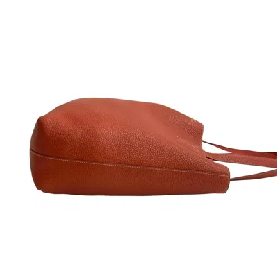 Pre-owned Hermes Red Color Taurillon Clemence Leather Handbag Tote Bag ()