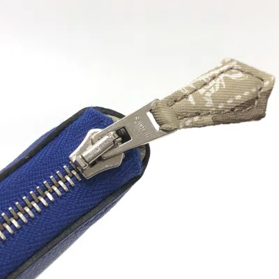 Pre-owned Hermes Silk'in Blue Epsom Leather Long Wallet (bi-fold) ()