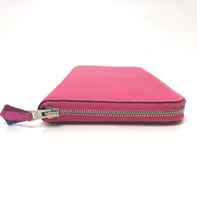 Pre-owned Hermes Silk'in Pink Epsom Leather Long Wallet (bi-fold) ()