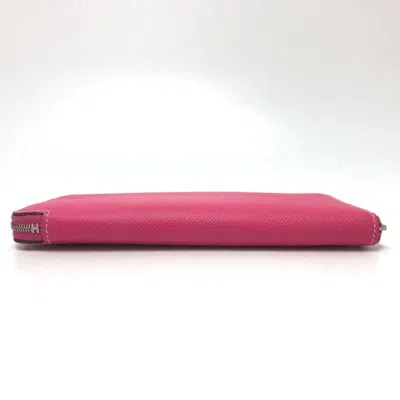 Pre-owned Hermes Silk'in Pink Epsom Leather Long Wallet (bi-fold) ()