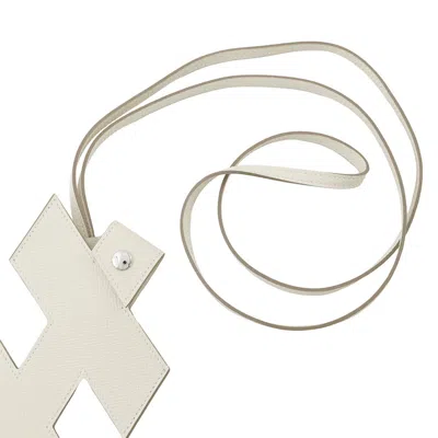 Pre-owned Hermes White Epsom Leather Pouch Shoulder Bag ()