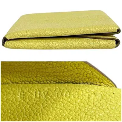Pre-owned Hermes Yellow Chevre Myzore Leather Leather Wallet (bi-fold) ()