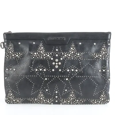 Pre-owned Jimmy Choo Black Leather Clutch Bag Pouch ()