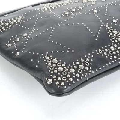 Pre-owned Jimmy Choo Black Leather Clutch Bag Pouch ()