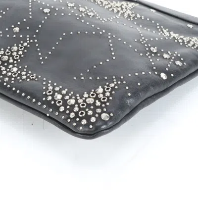 Pre-owned Jimmy Choo Black Leather Clutch Bag Pouch ()