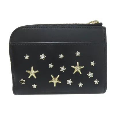 Pre-owned Jimmy Choo Black Leather Wallet (bi-fold) ()