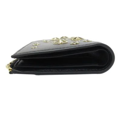 Pre-owned Jimmy Choo Black Leather Wallet (bi-fold) ()