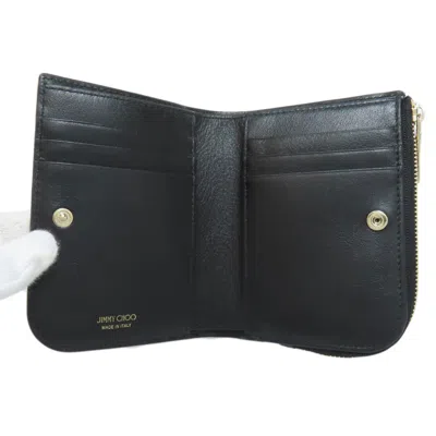 Pre-owned Jimmy Choo Black Leather Wallet (bi-fold) ()