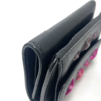 Pre-owned Jimmy Choo Black Leather Wallet (tri-fold) ()