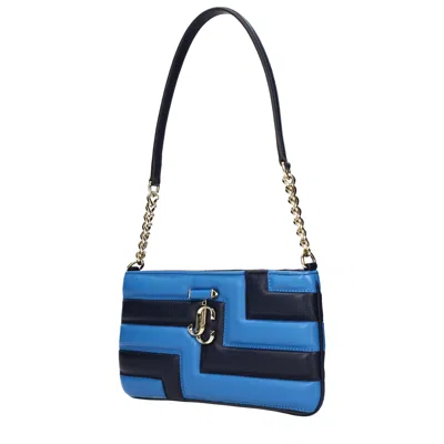 Jimmy Choo Blue Leather Shoulder Women's Bag In Blue