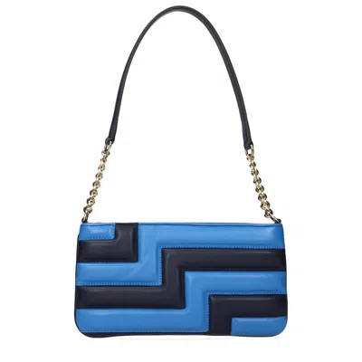 Jimmy Choo Blue Leather Shoulder Women's Bag In Blue