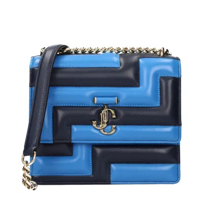 Jimmy Choo Blue Leather Shoulder Women's Bag In Blue