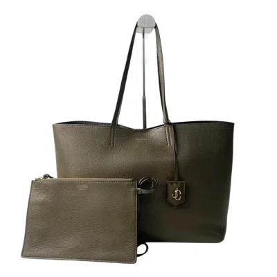 Pre-owned Jimmy Choo Khaki Leather Tote Bag () In Brown