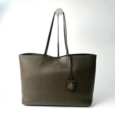 Pre-owned Jimmy Choo Khaki Leather Tote Bag () In Brown