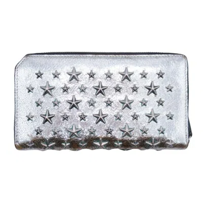 Pre-owned Jimmy Choo Metallic Silver Long Wallet (bi-fold) ()