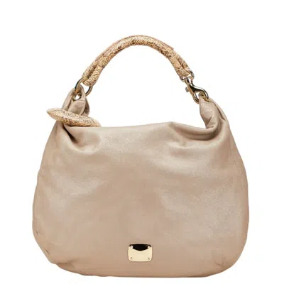 Pre-owned Jimmy Choo Pink Beige Leather Handbag Shoulder Bag ()