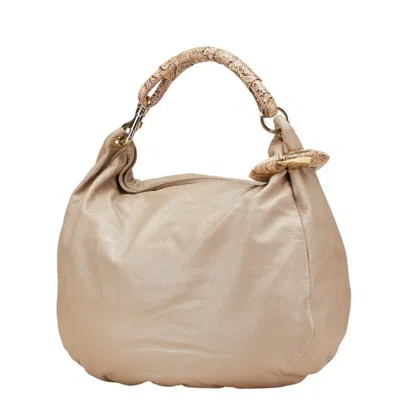 Pre-owned Jimmy Choo Pink Beige Leather Handbag Shoulder Bag ()