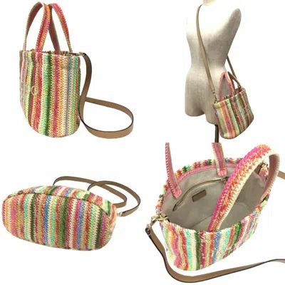 Pre-owned Jimmy Choo Multi-color Raffia Shoulder Bag Tote Bag ()