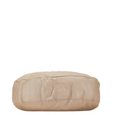 Pre-owned Jimmy Choo Pink Beige Leather Handbag Shoulder Bag ()