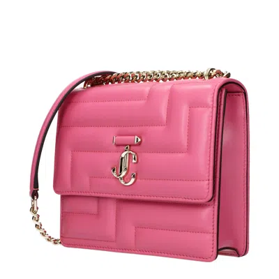 Jimmy Choo Pink Leather Shoulder Women's Bag In Pink