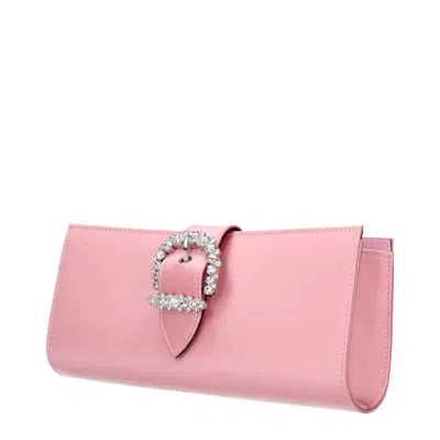Jimmy Choo Pink Satin Clutch Women's Bag In Pink