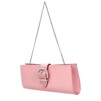 Jimmy Choo Pink Satin Clutch Women's Bag In Pink