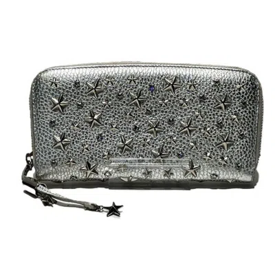 Pre-owned Jimmy Choo Silver Leather Long Wallet (bi-fold) ()