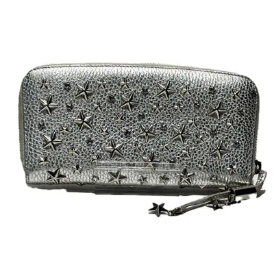 Pre-owned Jimmy Choo Silver Leather Long Wallet (bi-fold) ()