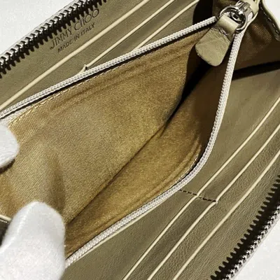 Pre-owned Jimmy Choo Silver Leather Long Wallet (bi-fold) ()