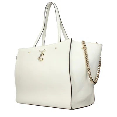 Jimmy Choo White Leather Shoulder Bags In White