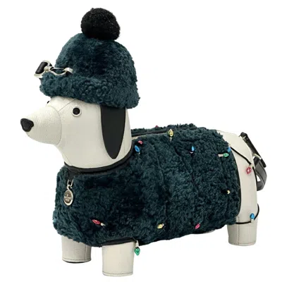 Pre-owned Kate Spade Green White Leather Wool Shoulder Bag () In Multi