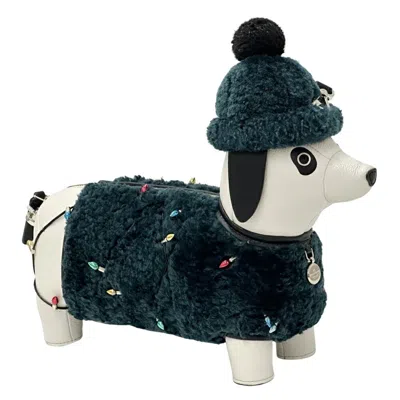 Pre-owned Kate Spade Green White Leather Wool Shoulder Bag () In Multi