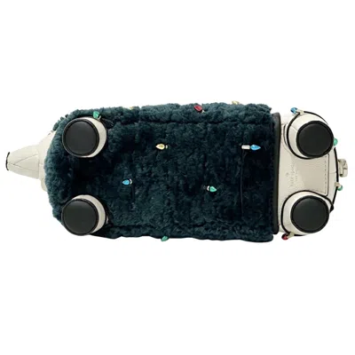 Pre-owned Kate Spade Green White Leather Wool Shoulder Bag () In Multi