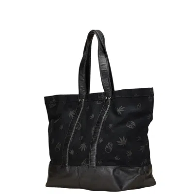 Pre-owned Lecien Black Cotton Leather Tote Bag ()
