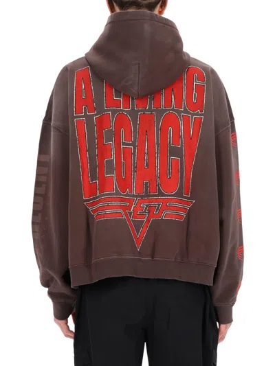 Represent Reversible Living Legacy Tour Sweatshirt In Black In Brown