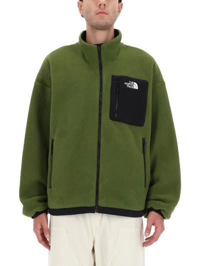 The North Face Reversible Fleece Jacket Wind Protection In Green