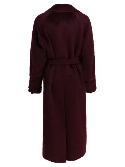 Max Mara Alpaca And Wool Long Coat Jackets And Coats Bordeaux In Burgundy