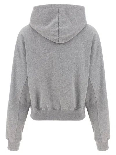 Jw Anderson J. W. Anderson Cropped Grey Hoodie With Relaxed Fit In Gray