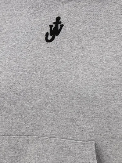 Jw Anderson J. W. Anderson Cropped Grey Hoodie With Relaxed Fit In Gray