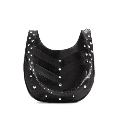 Valentino Garavani Small Hoboho Chevron Quilted Shoulder Bag With Studs In Black