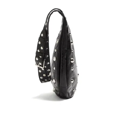 Valentino Garavani Small Hoboho Chevron Quilted Shoulder Bag With Studs In Black