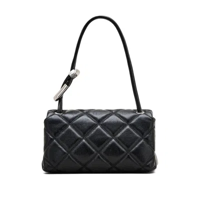 Marc Jacobs The Mini Dual Black Diamond-quilted Crossbody Bag With Top Handle In Leather Woman In Black