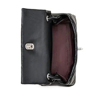 Marc Jacobs The Mini Dual Black Diamond-quilted Crossbody Bag With Top Handle In Leather Woman In Black